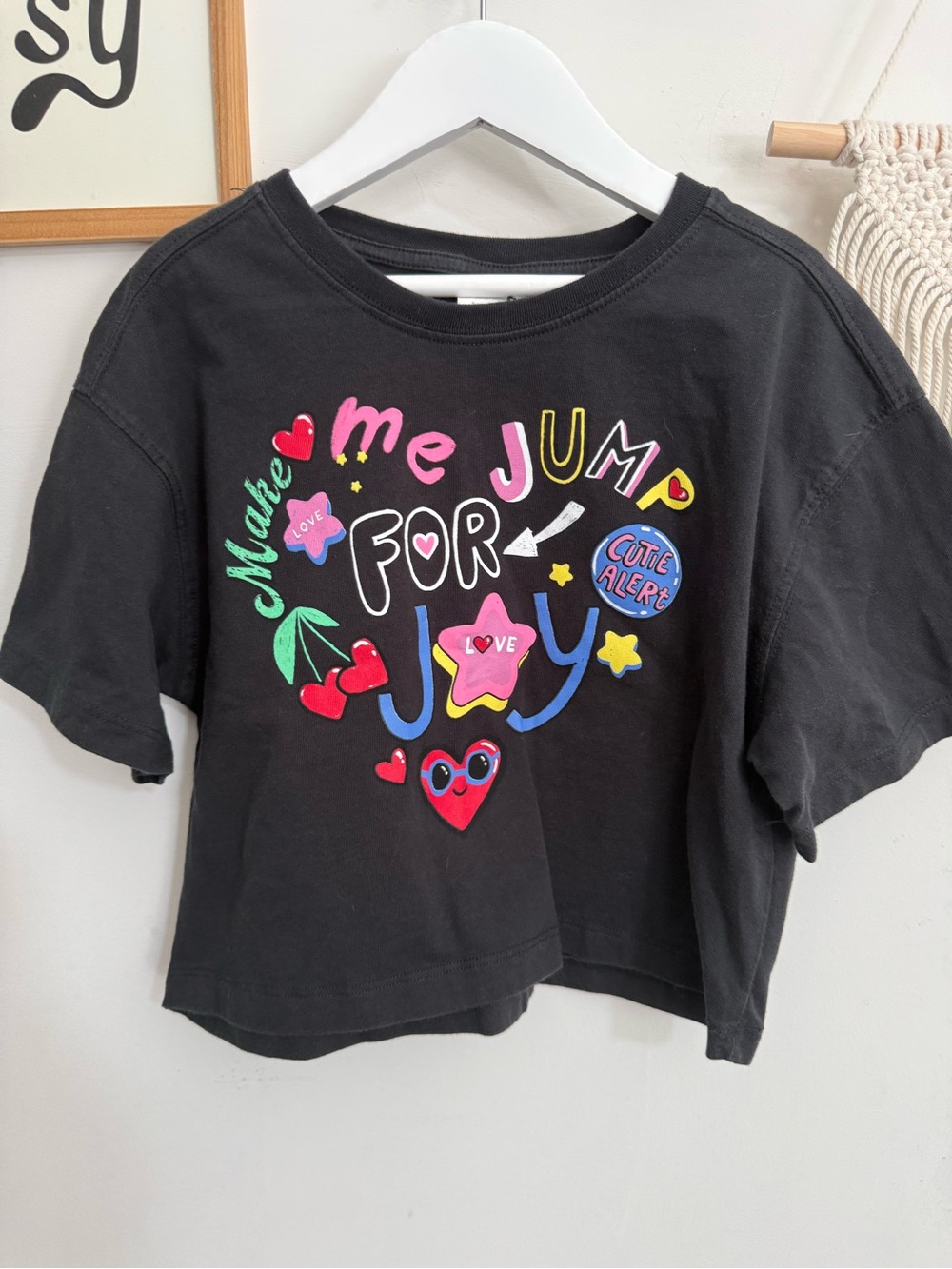 Zara - size 9-10y- “Make Me Jump for Joy” boxy graphic tee